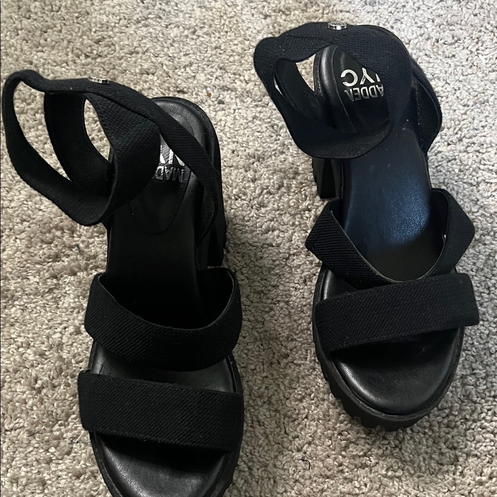 Madden NYC Black Platform Sandals - Picture 5 of 5